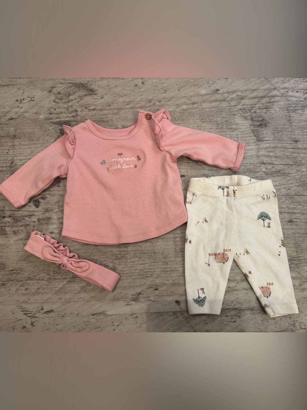 Carter's Pink Baby Top with Cream Accents